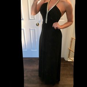Long Formal Black Gown with embellishments